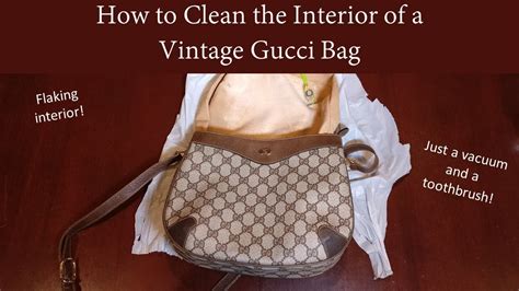 how to clean a gucci purse|repairing vintage gucci handbag.